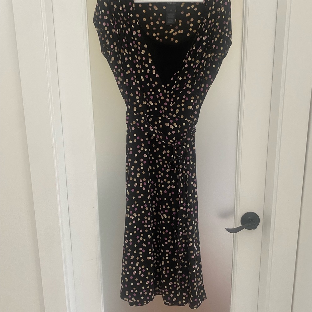 Black Polka Dot Empire Waist Dress